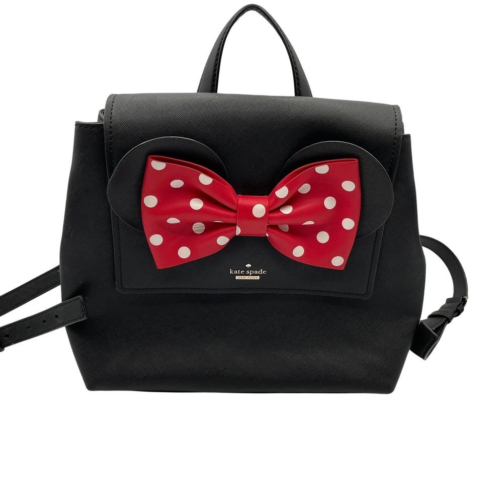NWT Kate Spade Disney Minnie Mouse Neema Backpack Small Black Red Polka Dot